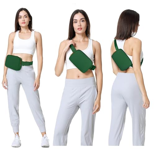 VOROLO Fanny Pack For Women And Men Crossbody Bag Belt Bag with Adjustable Strap Graduation Gifts Deep Green - color: Deep Green, style: 1 Pack Fanny Pack
