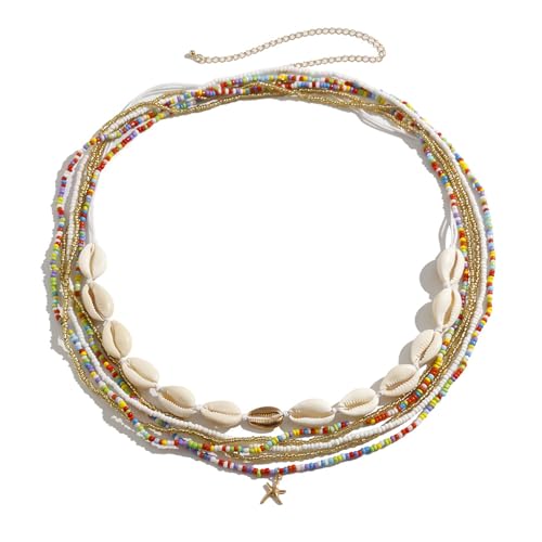 Summer Beach Coloful Beads Waist Chain Jewelry Sets Multi-layered Beaded Belly Chain Sexy Bikini Sexy Shell Waist Body Chain Beads Body Accessories for Wome - style: Green