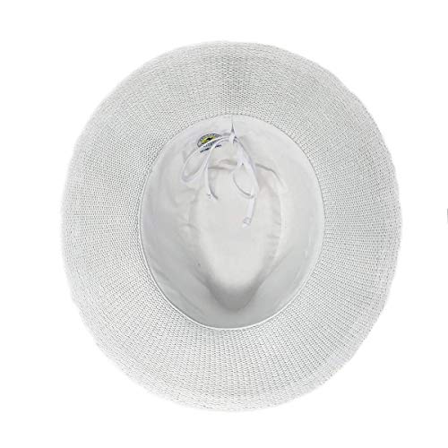 Wallaroo Hat Company Women's Victoria Fedora – UPF 50+ UV Protection, Wide Brim, Packable & Adjustable Sun Hat - color: White, size: Medium