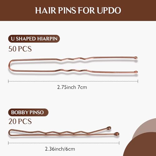 YGQQOY Updo Hair Filler, Padding, Sponge, Donuts, Volume Bumps It Tool and Hairpins, Light Brown - color: Light Brown