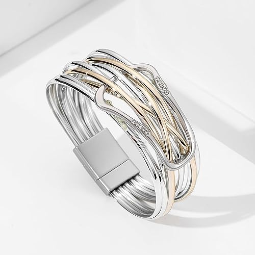 Long tiantian Leather Bracelets for Women Men Heart Wrap Bracelets Western Jewelry Cowgirl Outfits Birthday Gifts for Her - color: C6:silver leather bracelet