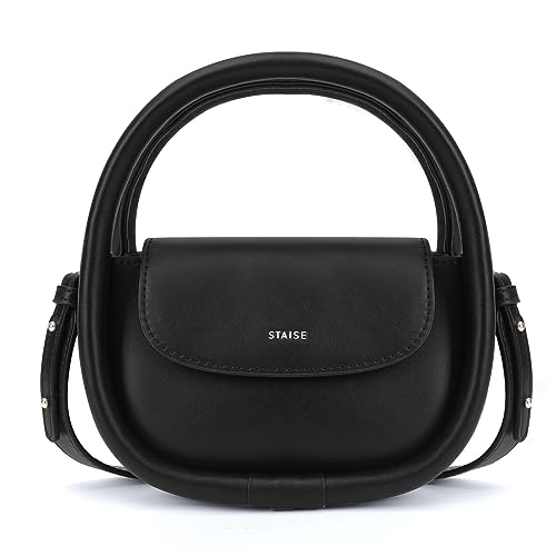 STAISE Designer Top Handle Shoulder Bags for Women, Trendy Mini Crossbody Purses, Women’s Leather Handbags with Straps - color: Black