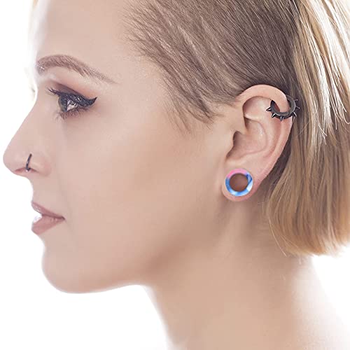 WBRWP 20/28pcs Ear Stretching kit Set: Hollow Hard/Soft Silicone Plugs and Tunnels Ear Expander Gauges Stretcher Body Piercing Jewelry - style: 28pcs Thick/Mixed Blue&Red&White