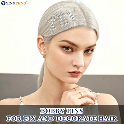 330 Pcs 2.2 Inch Hair Bobby Pins Silver With Box, Silver Bobby Pins For Gray Hair, YINGFENG Reusable Non Slip Hair Pins, This Gray Hair Pins For Women, Girls And Kids - color: Silver(2.2Inch)