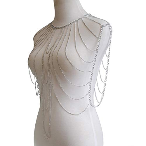 Women's Sexy Suit Body Chain - color: Silvery Color-Multilayer Shoulder Body Chain-5