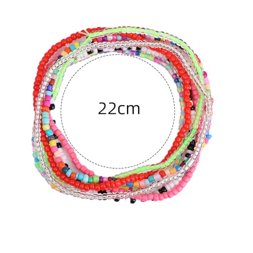 7PCS/SET Random Colors Beaded Anklets Bohemian Colorful Beads Anklet Summer Beach on Leg Foot Chain Bracelet Anklet Women