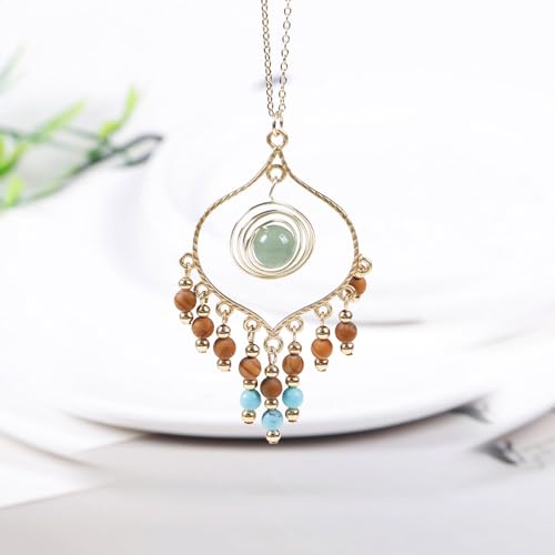Bohemian Long Tassel Turquoise Beads Water Drop Dangle Earrings For Women Vintage Sbb Copper Coil Necklace Mujer Exaggerated Earring - color: Style 4