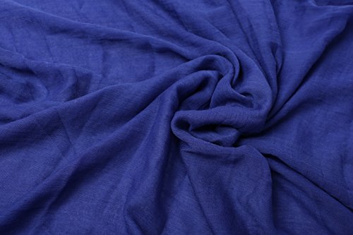 woogwin Women's Cotton Scarves Lady Light Soft Fashion Solid Scarf Wrap Shawl - color: Loyal Blue
