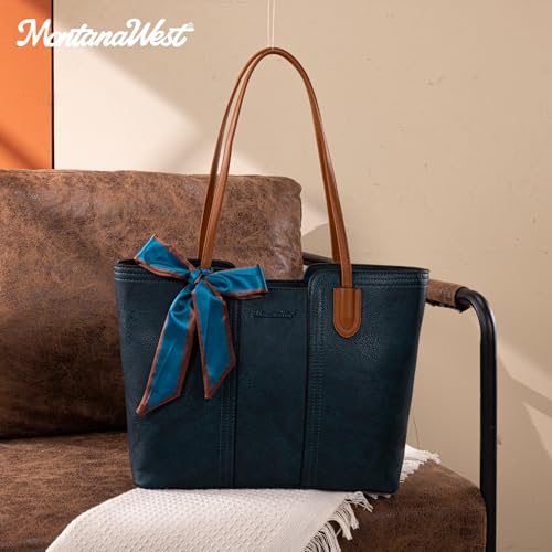 Montana West Tote Bags for Women Top Handle Satchel Purses - color: Teal Blue