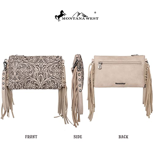 Montana West Western Purse for Women Crossbody Bag Wristlet Clutch Purse - color: A3 Khaki