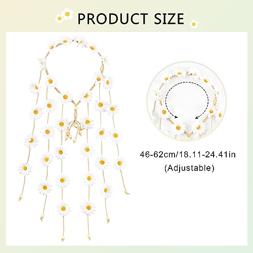 DOCILA Flower Headbands For Women Hippie Floral Hairband Boho Fairy Crown Wedding Parties Outfit Costume Hair Accessories - color: A-White