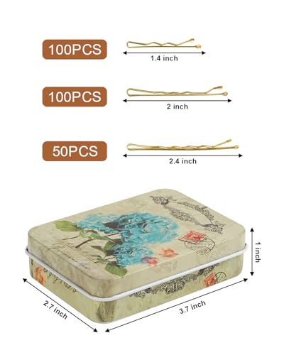 MAORULU 2.16 Inch Hair Bobby Pins with Cute Case, 200 CT Bob Pins for Buns, Premium Hair Pins for Kids, Girls and Women, Great for All Hair Types (Variety Pack Blonde) - color: Variety Pack Blonde
