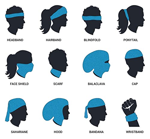 12-30 Pieces Neck Gaiters Scarf Head Wrap Headwear Balaclava Face Mask Sun Bandanas for Women Men Running,Cycling,Fishing - color: 12 Black