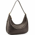 Shoulder Bag Handbag for Women Crossbody Tote Bags Woven Purse Clutch Women's Medium Underarm Hobo With Pocket Large - color: Dark Gray