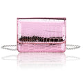 Sightor Silver Mini Crossbody Bag for Women, PU Leather Small Evening Purse, Dressy Clutch Handbag for Nightclub Parties - color: Pink