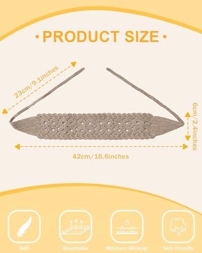 HAIMEIKANG Hippie Hair Bandana Headbands for Women Boho Headband Knit Hair Bands Floral Head Wrap for Women and Girls(Black+Brown+Coffee) - color: Black+Brown+Coffee