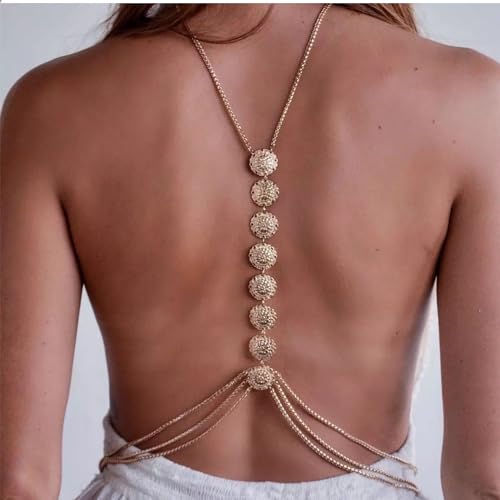 Boho Body Chain Gold Body Chain Jewelry for Women Gold Plated Chain Bikini Body Jewelry for Women Sexy - style: Gold