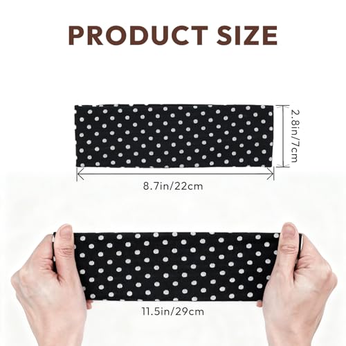 Aranya Vintage Polka Dot Headbands for Women 5pcs – Retro Soft Stretchy Fabric Hair Bands for Everyday Wear & Pin-up Fashion Outfits - color: Vintage Polka Dot (5 Colors)