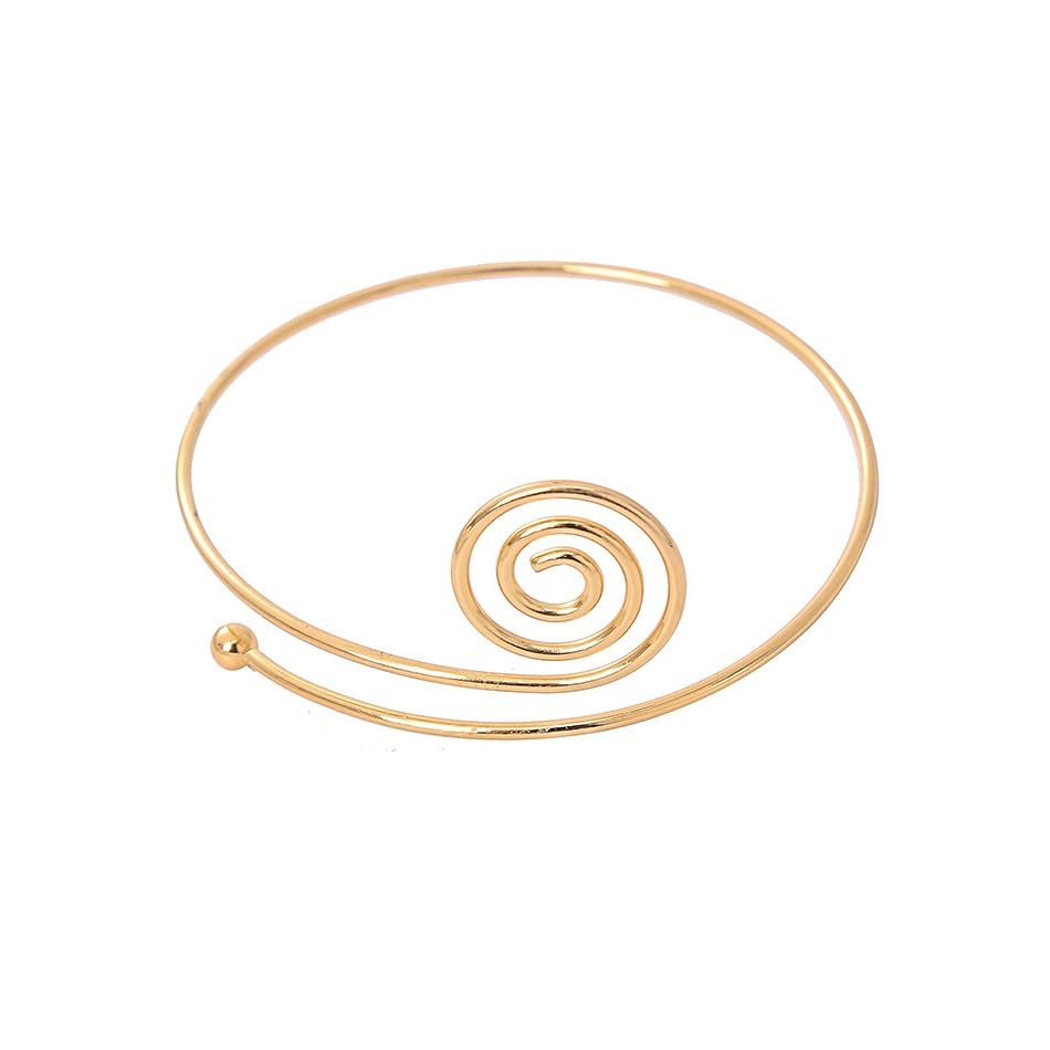 Caiyao Boho Upper Arm Bracelet Cuff Bangle Gold Silver Geometric Cuff Bracelets Mental Open Upper Arm Bangle Bracelet Adjustable Armband Jewelry for Women - style: Cuff