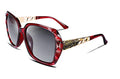 FEISEDY Polarized Women Square Sunglasses Sparkling Composite Shiny Frame B2289 - color: Wine