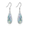 TIGER RIDER Abalone Shell 925 Sterling Silver Dangle Earrings Lightweight Filigree Dangle Drop Earrings for Women - style: Abalnoe