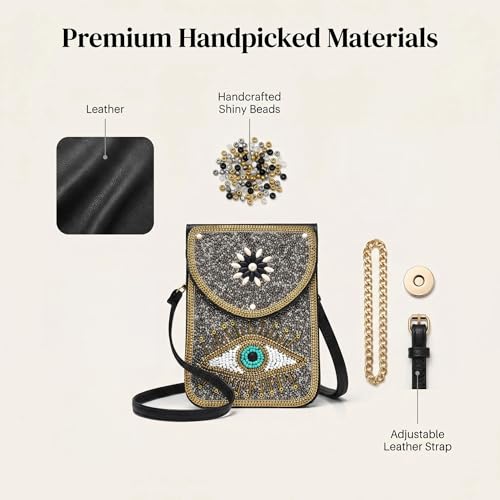 Small Crossbody Bags for Women Designer Cell Phone Bag Boho Shoulder Wallet Purse - color: Silver