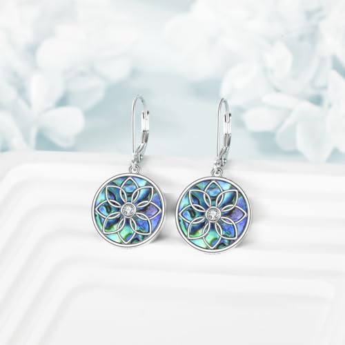 TIGER RIDER Abalone Shell 925 Sterling Silver Dangle Earrings Lightweight Filigree Dangle Drop Earrings for Women - style: Celtic Filigree