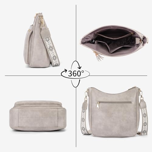KITEVIUN Medium Crossbody Bags for Women Trendy, Women's Butterfly Shoulder Handbags with Tassel - color: 004-gray