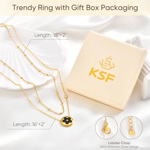 KSF Gold Lariat Necklace for Women Y Shaped Layered CZ Drop Chain | Y shaped necklace; Layered CZ detail; Long lariat style; Gift for her - color: Gold-4