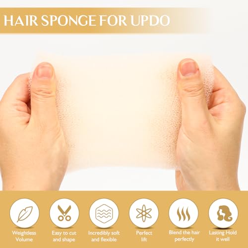 YGQQOY Hair Filler for Updo, Hair Padding, Hair Sponge for Updo, Hair Bumps for Volume Insert, Blonde - color: Blonde