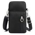 JANKS Small Crossbody Bag for Women - Mini Phone Purses with Crossbody Strap and Wallet - Nylon Arm Bag - color: A-black