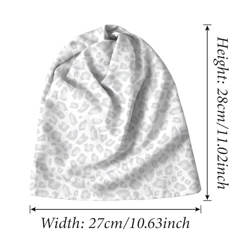 Chemo Caps Slouchy Beanie Hat Stretch Cancer Head Wraps Turban Sleep Headwear Scarf for Women Girls Men - color: I-12-grey Leopard