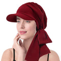 XYIYI Chemo Headwear for Womens Cancer Patients, Head Scarf Chemotherapy Headwraps Hat - color: Wine Red