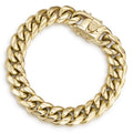 CG&KYGG 12MM 14K Gold Plated Cuban Link Bracelet for Men, Chunky 316L Stainless Steel Chain Necklace for Women, Gift for Birthday & Holiday(Delicate Package, Double Safety Clasp with 14K Stamp) - style: 18mm 14k gold bracelet