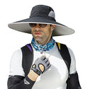 Leotruny Men Wide Brim Sun Hats UPF50+ Waterproof Breathable Bucket Hat for Fishing, Hiking, Camping - color: C02-black