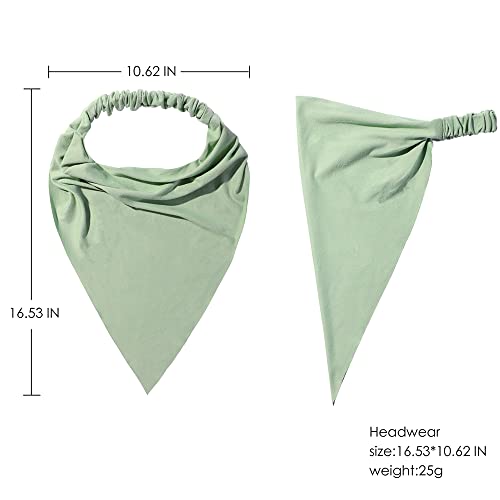 Vercret 6 Pack Hair Scarf Headband for Women Elastic Bandana Head Scarf Large Boho Triangle Kerchief with Clips Non Slip Scarves - color: H Warm Colors