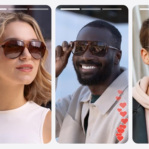 livho Trendy Polarized Aviator Sunglasses Women Men, Retro Sun Glasses for Women Men 2025, Oversized UV Protection Shades - color: Dark Brown/Gradient Brown