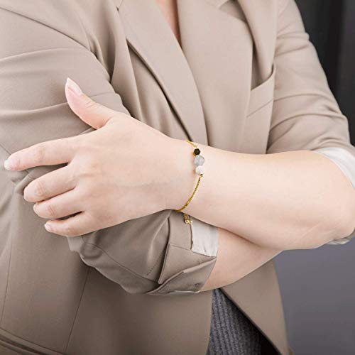 Jardme Essential Oil Diffuser Bracelets, 14K Gold Link Bracelets for Women, Birthday Gifts for Women Mom - color: Aquamarine