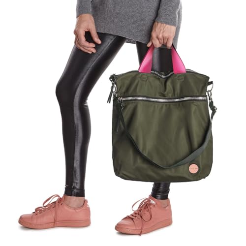 shortyLOVE Wonder Crossbody Messenger Bag - Womens Stylish Nylon Travel Handbag with 55" Adjustable Removable Strap - color: Army Green
