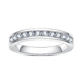 Moissanite Eternity Rings Wedding Bands D Color VVS1 Clarity Round Brilliant Cut 925 Sterling Silver 5/6 Stones Anniversary Band Rings for Women with Certificate - color: Channel setting band