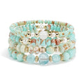 Boho Wooden Beads Bracelets Bohemian Bracelet Stack for Men Women Wood Beaded Bracelet Set - color: K