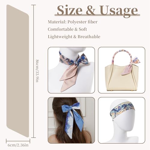 QIUTIMIY 4 Pack Purse Scarf Handbags Skinny Twill Hair Scarves Narrow Neck Scarf Band Women Fashion Accessories Bag Charms - color: Style 2-8