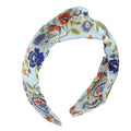 VOCOSTE Floral Pattern Knotted Headband, Classic Casual Style Headband for Women Girl, Blue 5.20"x2.36" - color: Blue