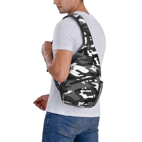 Sling Backpack For Men Hiking Daypack Crossbody Shoulder Bag Travel Chest Pack | Hiking - color: Grey Camouflage