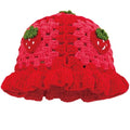 KORADI Womens Crochet Bucket Hat Ruffled Brim Knitted Hats Winter Boho Handmade Caps - color: Red-strawberry