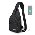 AMJ Crossbody Sling Bag Men Women, Casual Shoulder Backpack, Chest Daypack Satchel for Hiking Travel - color: Black, size: Large