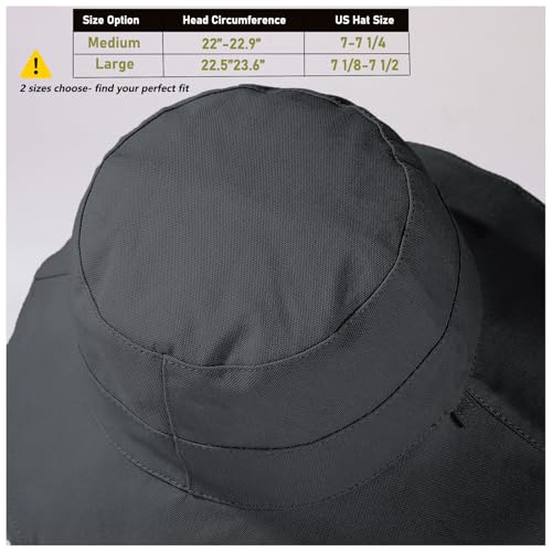 vidsel Womens Sun Hats Wide Brim Reversible Bucket Cotton Hat Packable Summer Travel Cap with Hat Clip,UV Protection - color: Medium-black+beige, size: Medium