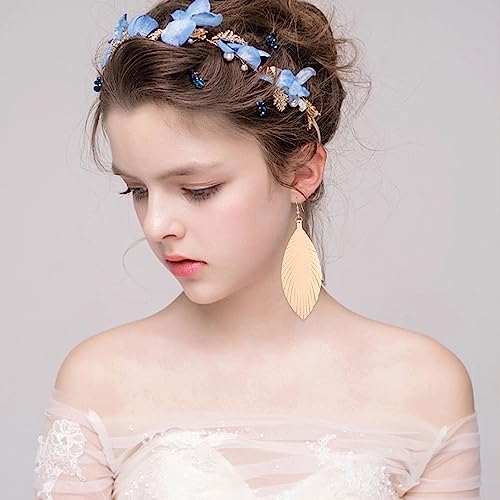 Large Genuine Soft leaf Leather Handmade Fringe Tassel Feather Lightweight Tear Drop Dangle Color Earrings for Women - color: Beige