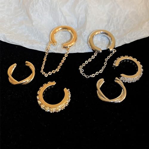 Ear Cuffs Non-Piercing for Women Dainty 14K Gold Plated Clip On Cartilage Earrings Hypoallergenic Huggie Hoop Cuffs Fake Earings for Non Pierced Ears - color: A: ear cuffs