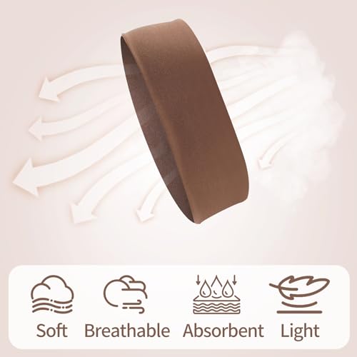 Panleding 12 Pack Headbands for Women, Elastic Soft Hair Bands for Workout, Yoga, Running, Fitness - color: Deep Neutral